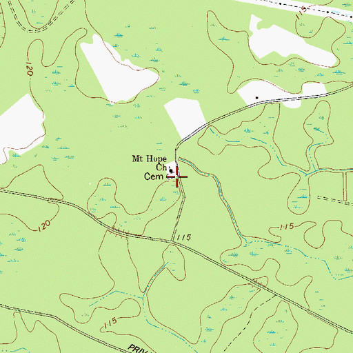 Topographic Map of Mount Hope Church, GA