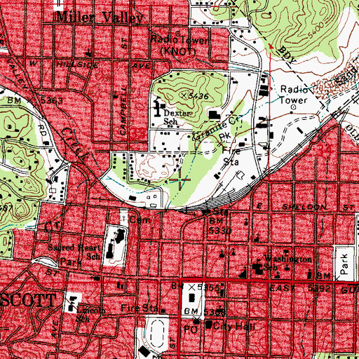 Topographic Map of Miller Creek, AZ