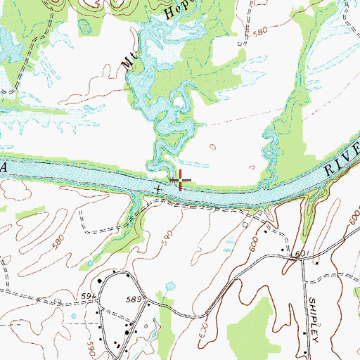 Topographic Map of Mount Hope Creek, GA