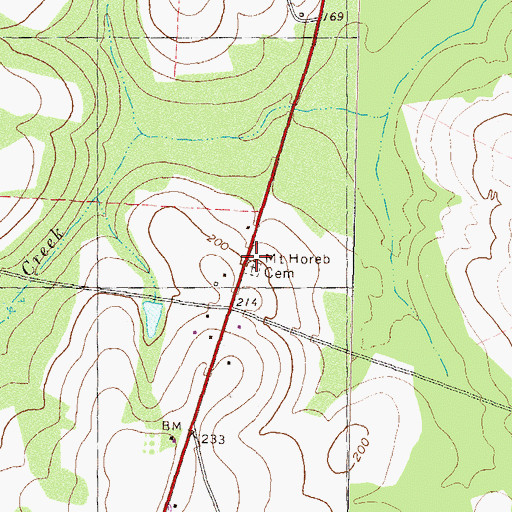 Topographic Map of Mount Horeb Cemetery, GA