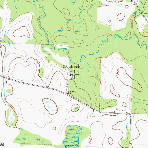 Topographic Map of Mount Horeb Church, GA