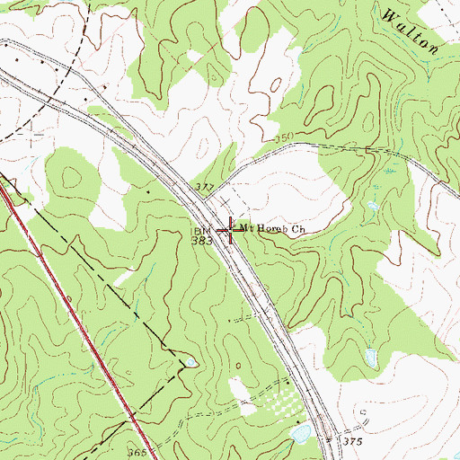 Topographic Map of Mount Horeb Church, GA