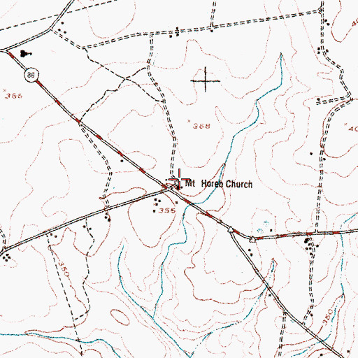 Topographic Map of Mount Horeb Church, GA