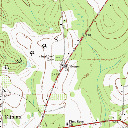 Topographic Map of Mount Horum Church, GA