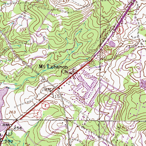 Topographic Map of Mount Lebanon Church, GA