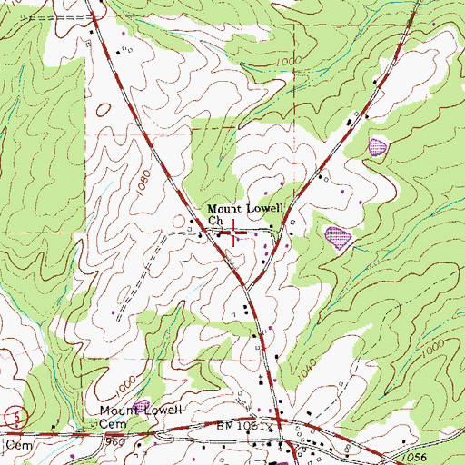 Topographic Map of Mount Lowell Church, GA