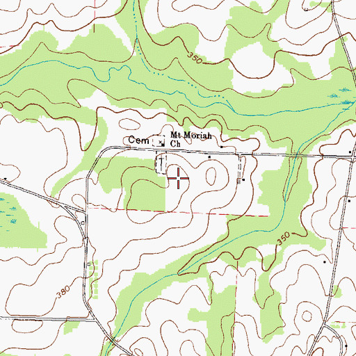 Topographic Map of Mount Moriah Church, GA