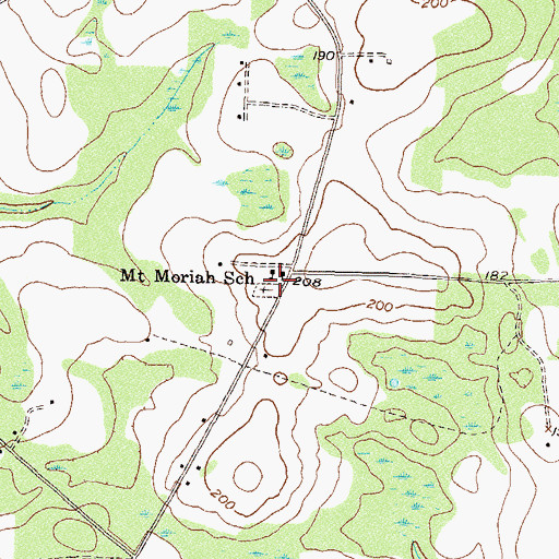 Topographic Map of Mount Moriah School, GA