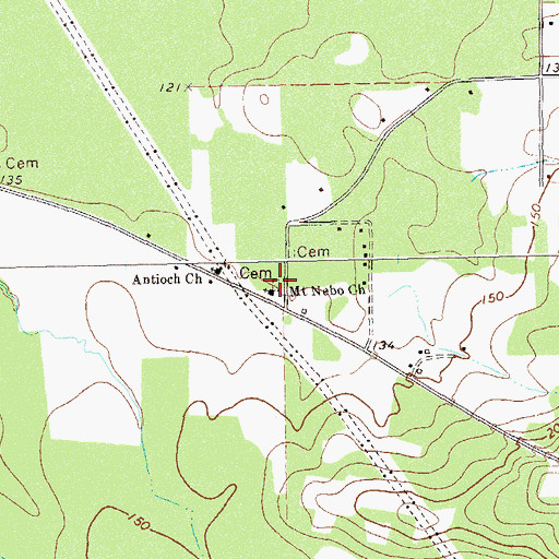 Topographic Map of Mount Nebo Church, GA