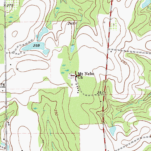 Topographic Map of Mount Nebo Church, GA