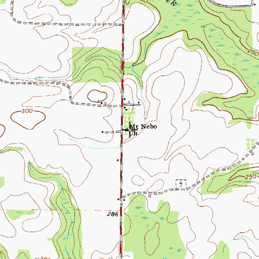 Topographic Map of Mount Nebo Church, GA