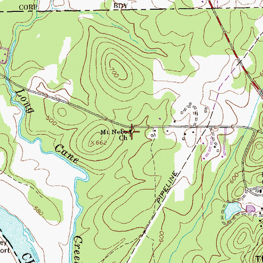 Topographic Map of Mount Nebo Church, GA