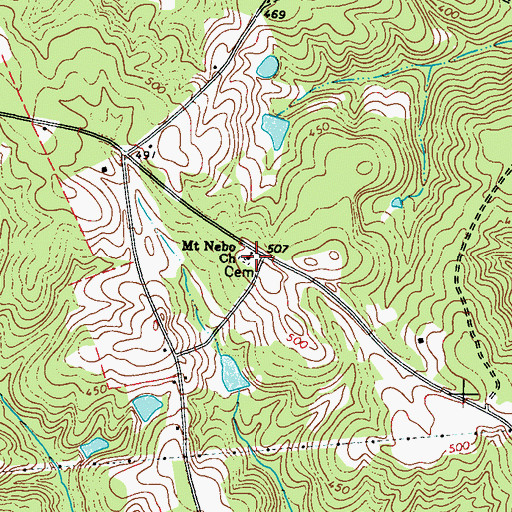 Topographic Map of Mount Nebo Church, GA