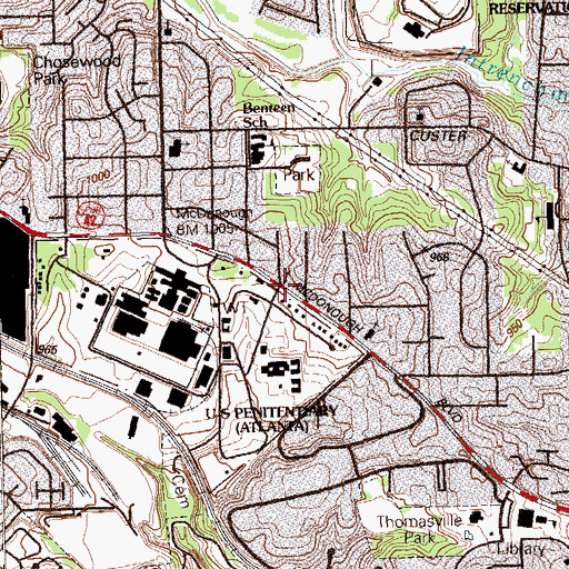 Topographic Map of Mount Nebo Church, GA