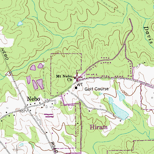 Topographic Map of Mount Nebo Church, GA