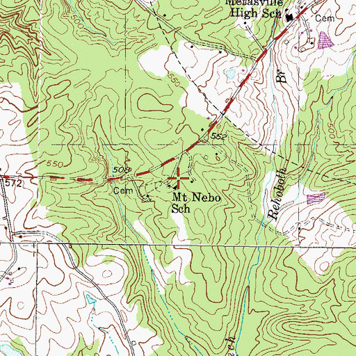 Topographic Map of Mount Nebo School, GA