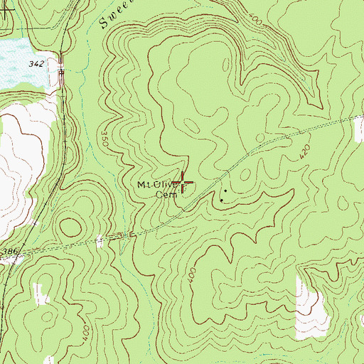 Topographic Map of Mount Olive Cemetery, GA