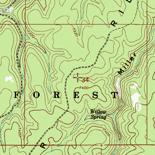 Topographic Map of Miller Ridge, AZ