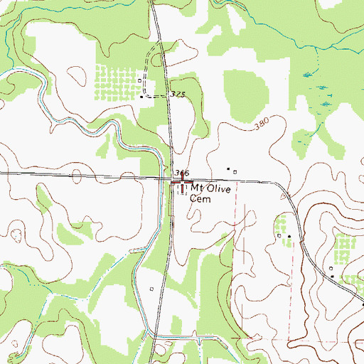 Topographic Map of Mount Olive Cemetery, GA