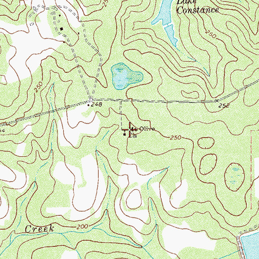 Topographic Map of Mount Olive Church, GA