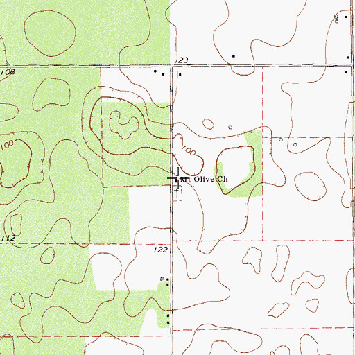 Topographic Map of Mount Olive Church, GA
