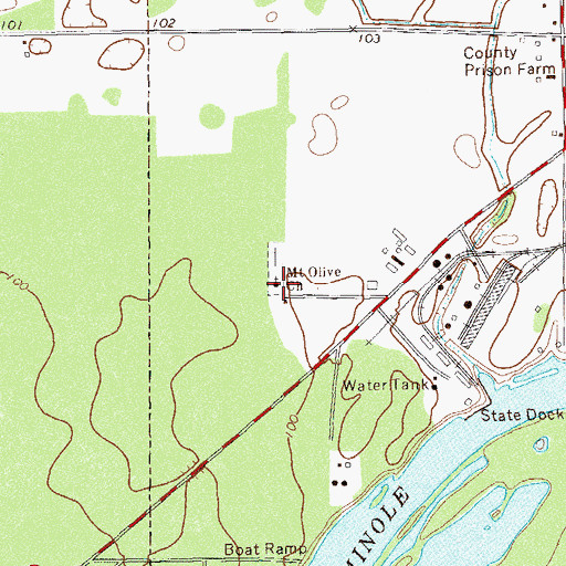 Topographic Map of Mount Olive Church, GA