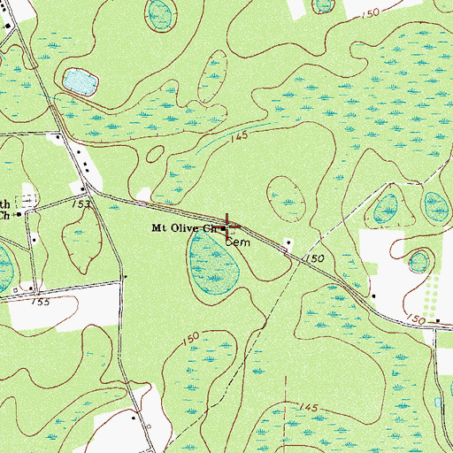 Topographic Map of Mount Olive Church, GA