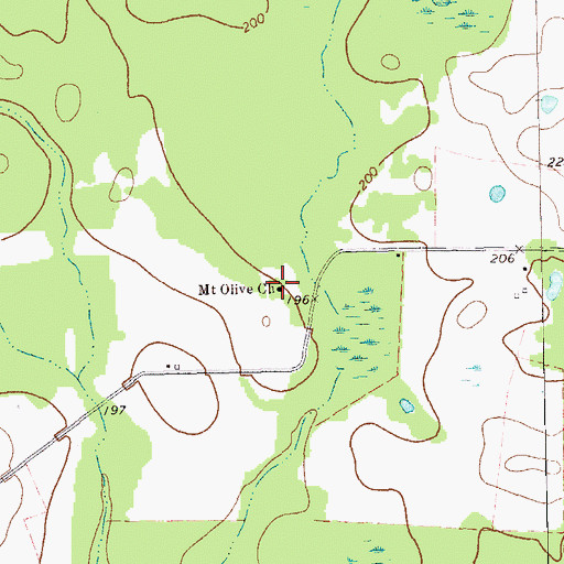 Topographic Map of Mount Olive Church, GA
