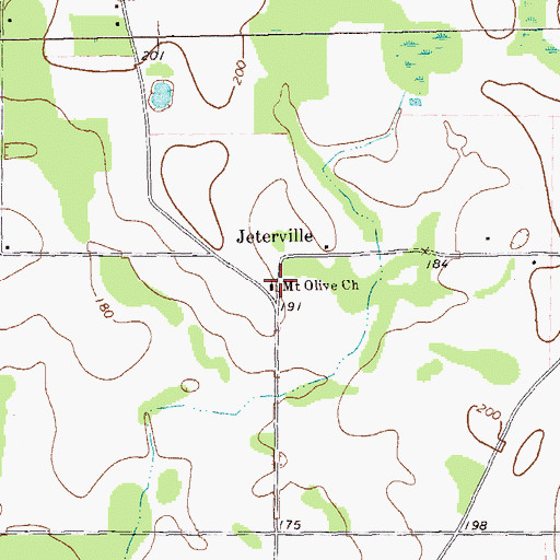 Topographic Map of Mount Olive Church, GA