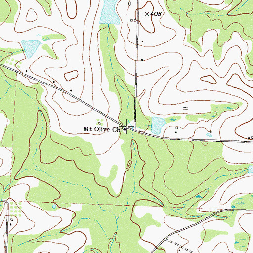 Topographic Map of Mount Olive Church, GA