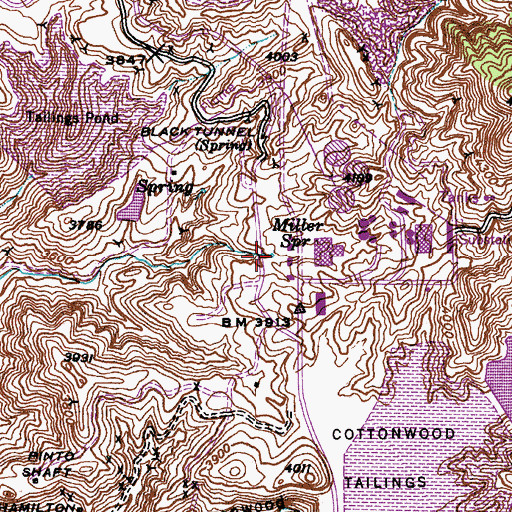 Topographic Map of Miller Spring, AZ