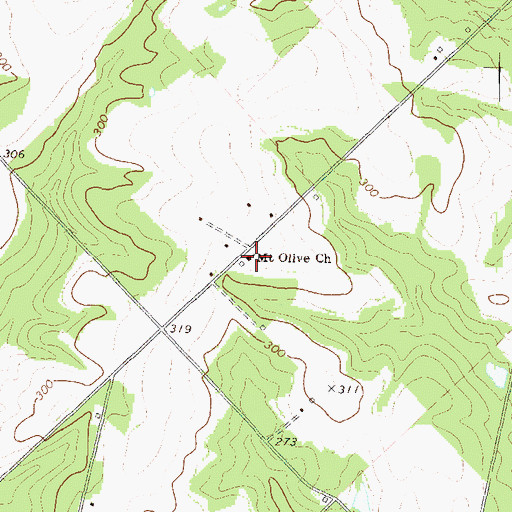 Topographic Map of Mount Olive Church, GA