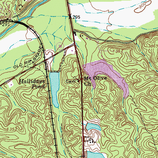 Topographic Map of Mount Olive Church, GA