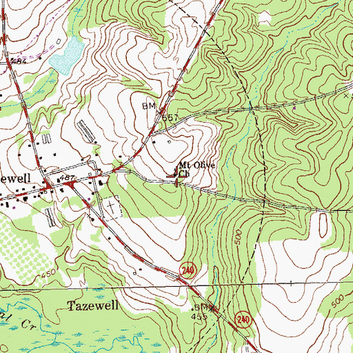 Topographic Map of Mount Olive Church, GA