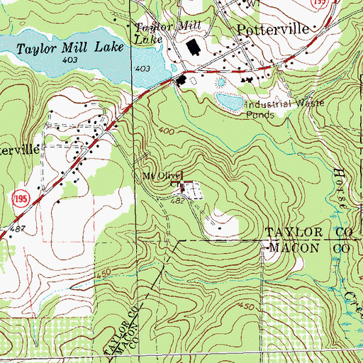 Topographic Map of Mount Olive Church, GA