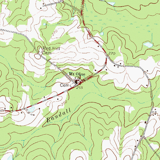 Topographic Map of Mount Olive Church, GA