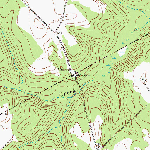 Topographic Map of Mount Olive Church, GA