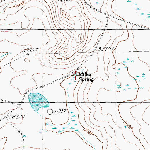 Topographic Map of Miller Spring, AZ