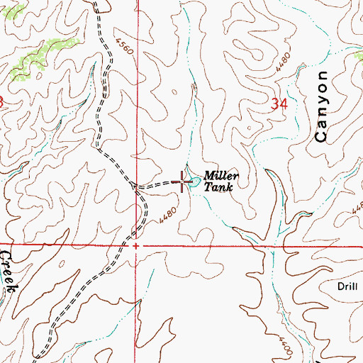 Topographic Map of Miller Tank, AZ