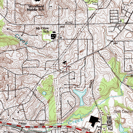 Topographic Map of Mount Olive Church, GA