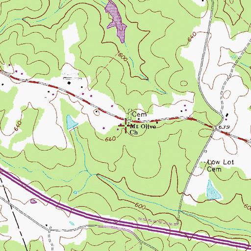 Topographic Map of Mount Olive Church, GA