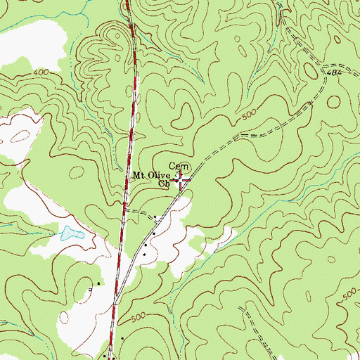 Topographic Map of Mount Olive Church, GA