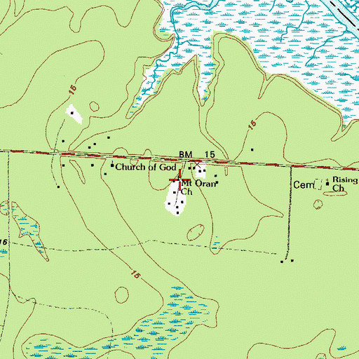Topographic Map of Mount Oran Church, GA