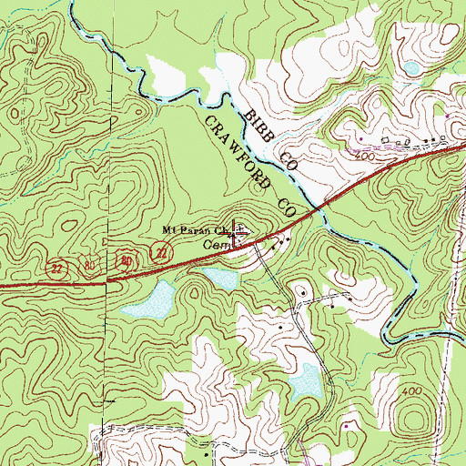 Topographic Map of Mount Paran Church, GA