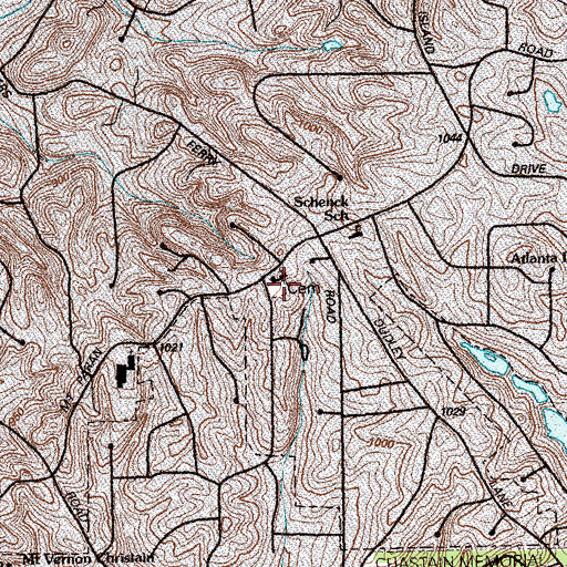 Topographic Map of Mount Paran Church, GA