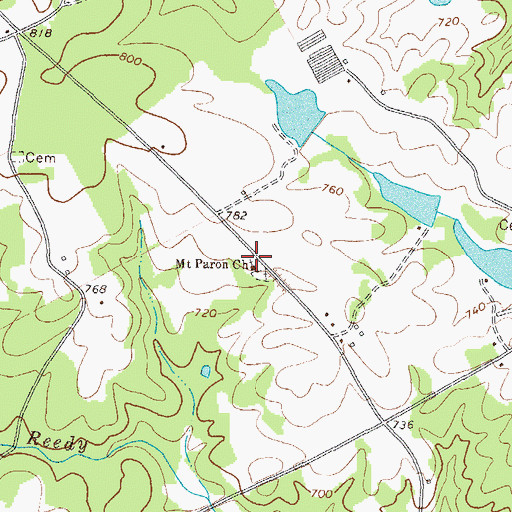 Topographic Map of Mount Paron Church, GA