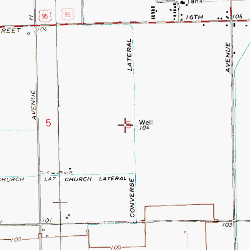 Topographic Map of Converse Lateral, AZ