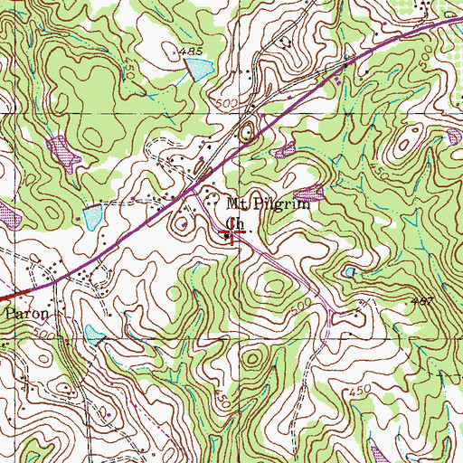 Topographic Map of Mount Pilgrim Church, GA