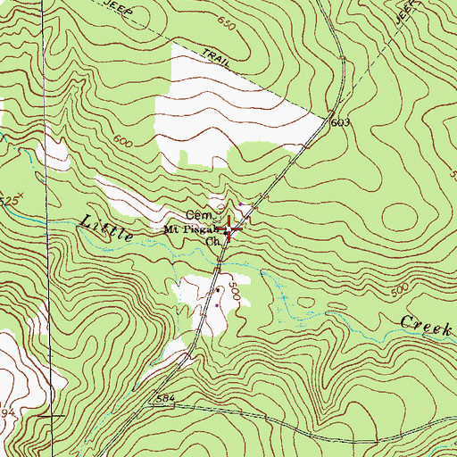 Topographic Map of Mount Pisgah Church, GA