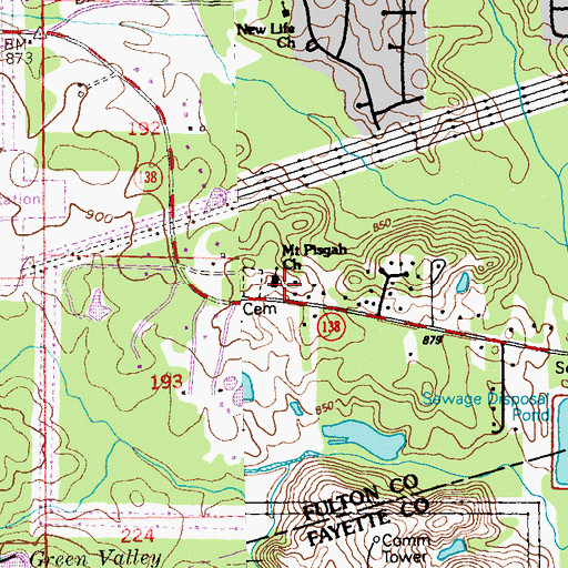 Topographic Map of Mount Pisgah Church, GA
